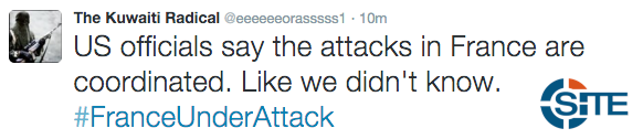 Jihadists on Twitter Celebrate Attacks in Paris Speculate Who Planned them2
