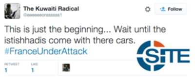 Jihadists on Twitter Celebrate Attacks in Paris Speculate Who Planned them3