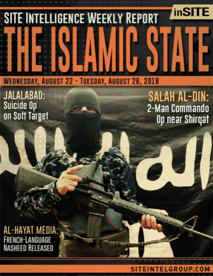 Weekly inSITE on the Islamic State for August 22-28, 2018