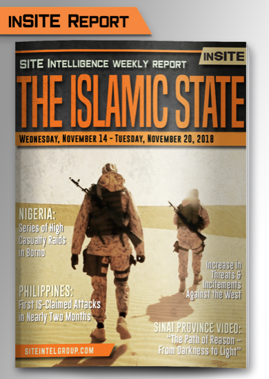 Weekly inSITE on the Islamic State for November 14-20, 2018