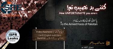 AQIS Video Chant Condemns Pakistan Army Calls Soldiers to Join Fighters