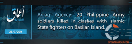 IS Amaq News Reports 20 Philippine Soldiers Killed in Clashes in Basilan