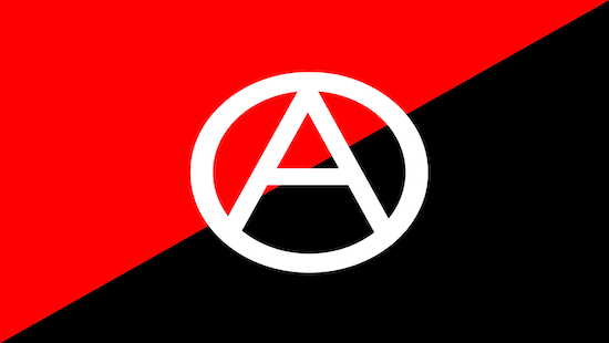 Anarchist flag with A symbol 2