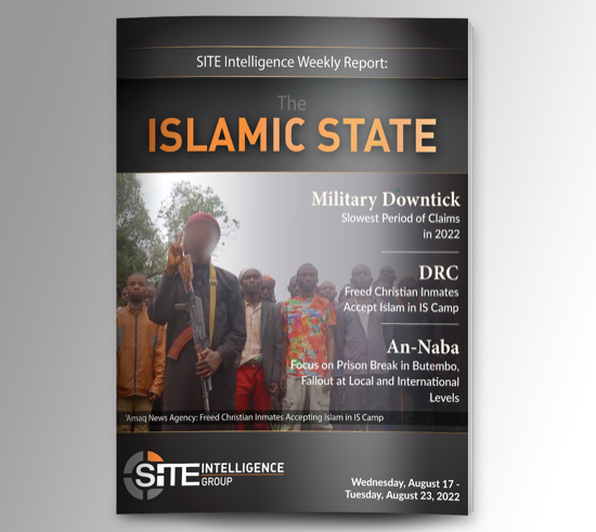 ​Weekly inSITE on the Islamic State for August 17-23, 2022