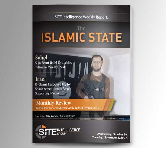 Weekly inSITE on the Islamic State for October 26-November 1, 2022